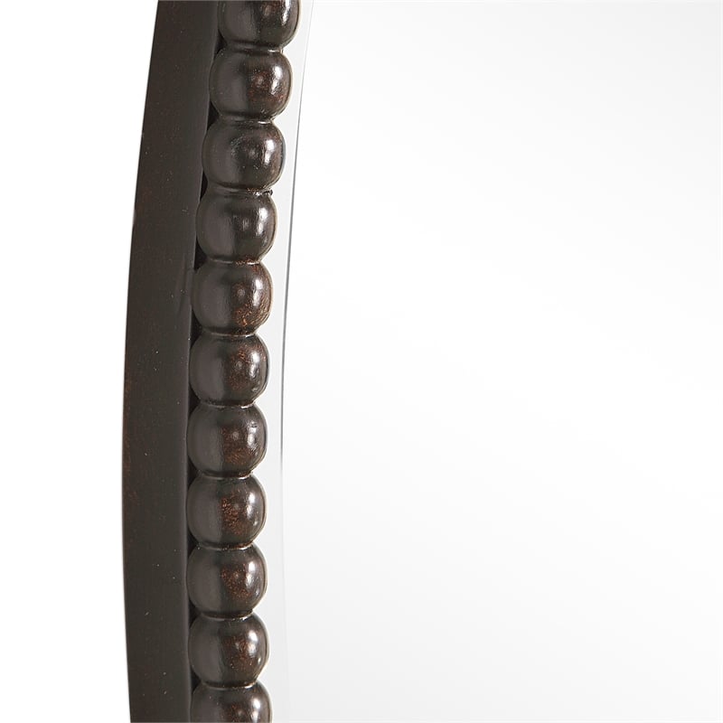 Uttermost Sherise Oval Metal and Glass Wall Mirror in Light Distressed Bronze
