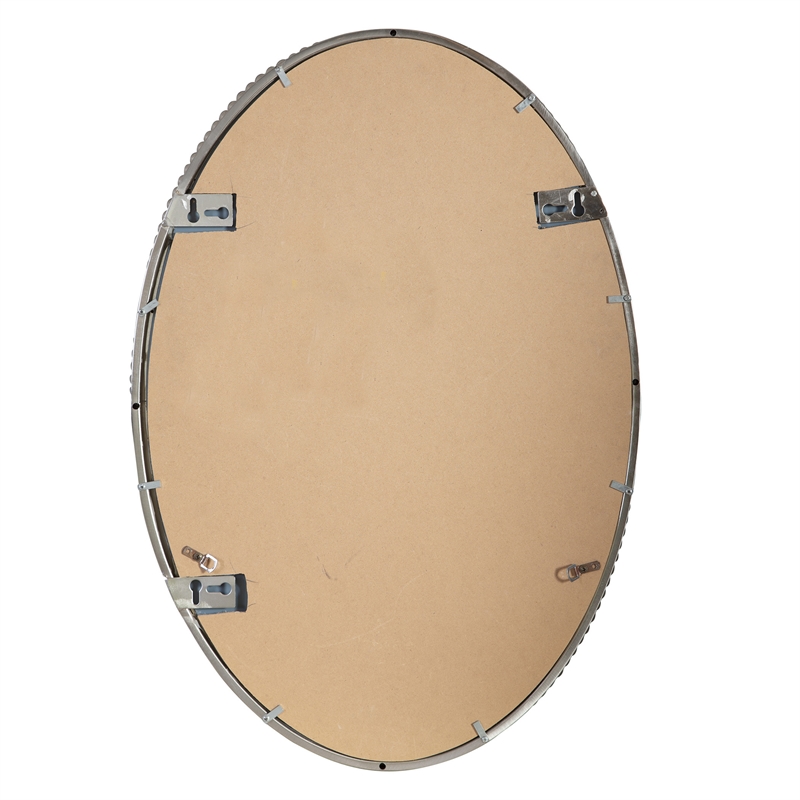 Uttermost Sherise Oval Glass and Metal Wall Mirror in Brushed Nickel
