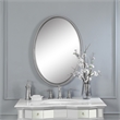 Uttermost Sherise Oval Glass and Metal Wall Mirror in Brushed Nickel