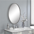 Uttermost Sherise Oval Glass and Metal Wall Mirror in Brushed Nickel
