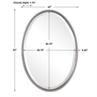 Uttermost Sherise Oval Glass and Metal Wall Mirror in Brushed Nickel