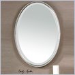Uttermost Sherise Oval Glass and Metal Wall Mirror in Brushed Nickel