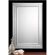 Uttermost Alanna Glass and MDF Wood Frameless Vanity Mirror in Gray