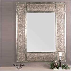Uttermost Harvest Serenity Metal and PU Mirror in Distressed Gold/Silver
