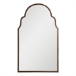 Uttermost Brayden Metal MDF Arch Mirror in Lightly Textured Dark Brown/Gold