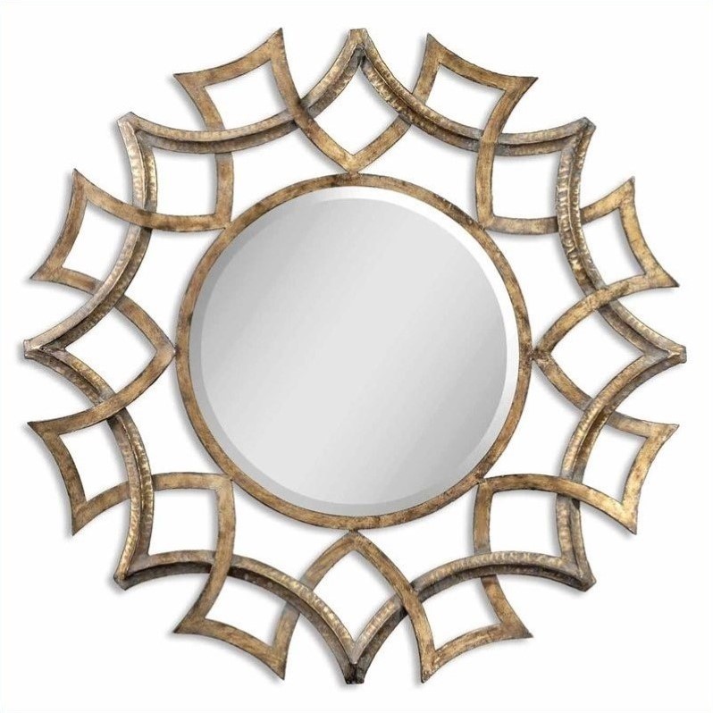 Uttermost Demarco Round Mirror in Antique Gold 12730 B