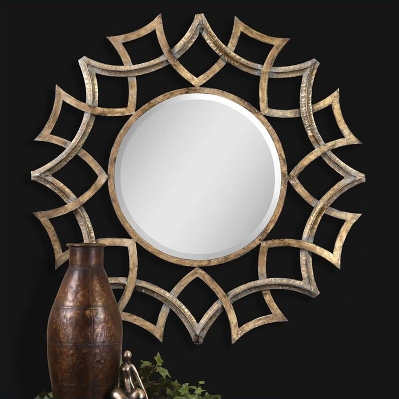 Uttermost Demarco Round Mirror In Antique Gold 12730 B Uttermost Demarco Round Mirror In