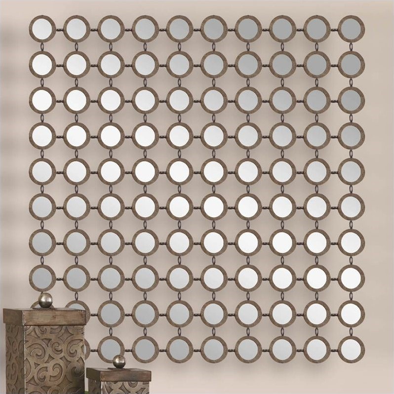 Uttermost Dinuba Contemporary Metal Mirror in Lightly Antiqued Silver