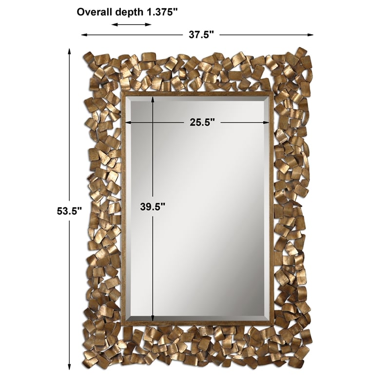 Uttermost Capulin Contemporary Metal Mirror in Antique Gold/Light Gray
