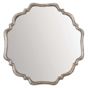 Uttermost Valentia Contemporary Metal and Resin Mirror in Oxidized Silver/Gray
