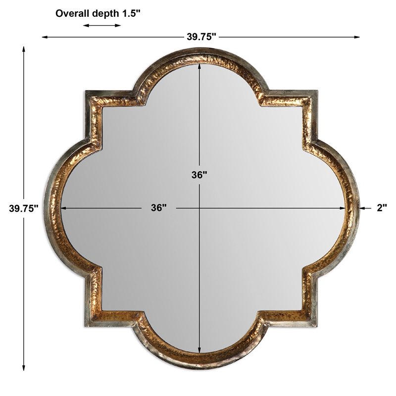 Uttermost Lourosa Hammered Metal Mirror in Antiqued Gold/Silver