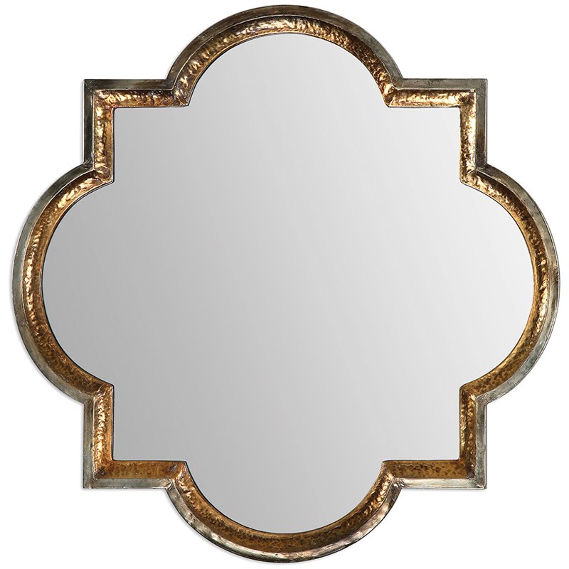 Uttermost Lourosa Hammered Metal Mirror In Antiqued Gold