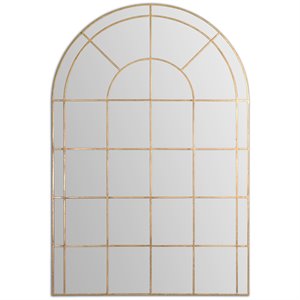 Uttermost Grantola Traditional Style Metal Arched Mirror in Antiqued Gold