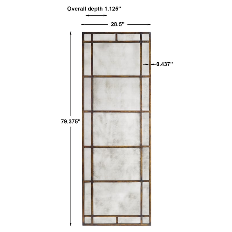 Uttermost Avidan Contemporary Style Metal Mirror in Antique Gold