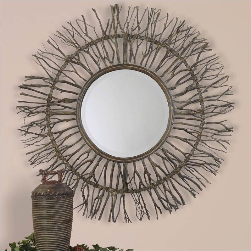 Uttermost Josiah Woven Birch Branches Sunburst Mirror