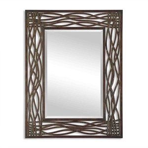 uttermost dorigrass metal mirror in distressed mocha brown