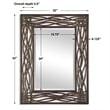 Uttermost Dorigrass Contemporary Metal Mirror in Distressed Mocha Brown/Black