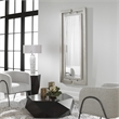 Uttermost Jamal Contemporary Wood Mirror in Scratched Silver Finish