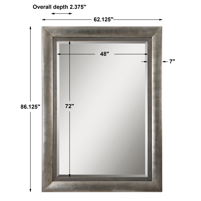 Uttermost Gilford Contemporary Wood Mirror in Antique Silver/Black/Gray