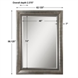 Uttermost Gilford Contemporary Wood Mirror in Antique Silver/Black/Gray