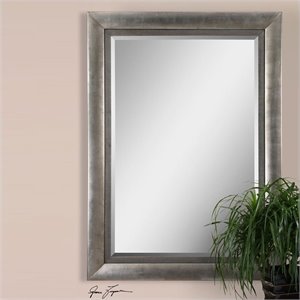 Uttermost Gilford Contemporary Wood Mirror in Antique Silver/Black/Gray