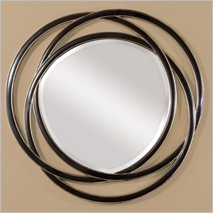 Uttermost Odalis Contemporary PU Entwined Circles Mirror in Matte Black/Silver