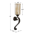 Uttermost Joselyn Glass and Metal Candle Wall Sconce in Antiqued Bronze