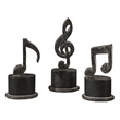 Uttermost Music Notes Metal and MDF Wood Figurines in Aged Black (Set of 3)