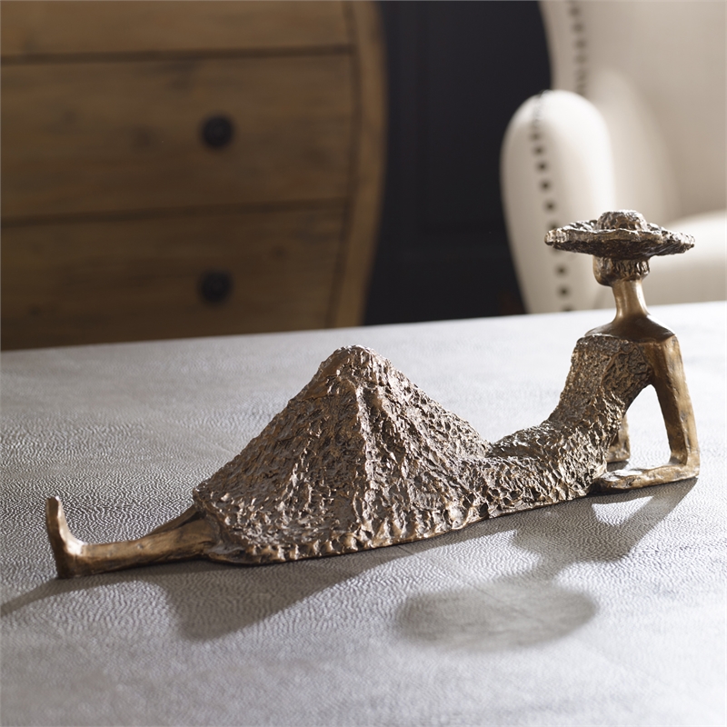 Uttermost Summer Days Resin Heavily Textured Sculpture in Antique Bronze
