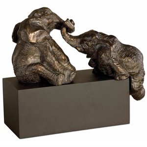 uttermost playful pachyderms figurines in antique bronze