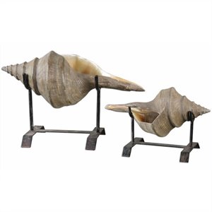 uttermost conch shell sculpture (set of 2)