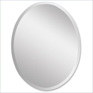 uttermost frameless beveled vanity oval mirror