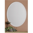 Uttermost Frameless Traditional Beveled Vanity Glass Oval Mirror in Silver
