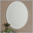 Uttermost Frameless Traditional Beveled Vanity Glass Oval Mirror in Silver
