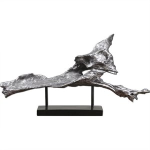 uttermost cosma metallic sculpture in antiqued silver