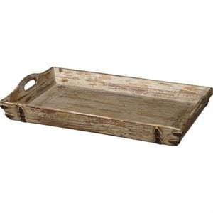 uttermost abila distressed wooden tray in antiqued cream