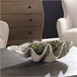 Uttermost Clam Coastal Polyresin Shell Bowl in Antique White/Brown/Gray