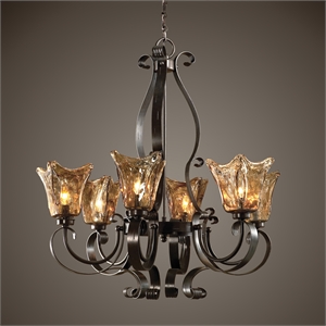 uttermost vetraio 6 light chandelier in oil rubbed bronze