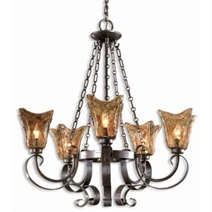 uttermost vetraio 5 light chandelier in oil rubbed bronze