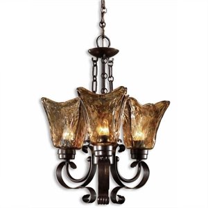 uttermost vetraio 3 light chandelier in oil rubbed bronze