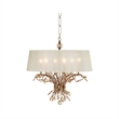 Uttermost Alenya 6-Light Metal Crystal Fabric Shade Chandelier in Burnished Gold