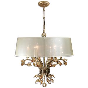 uttermost alenya 6 light shade chandelier in burnished gold metal