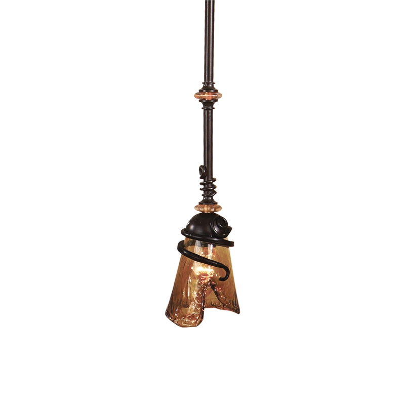 Uttermost Vitalia Metal Glass and Resin Mini Pendant in Oil Rubbed Bronze