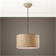 Uttermost Dafina 3-Light Iron and Linen Weave Drum Pendant in Brown