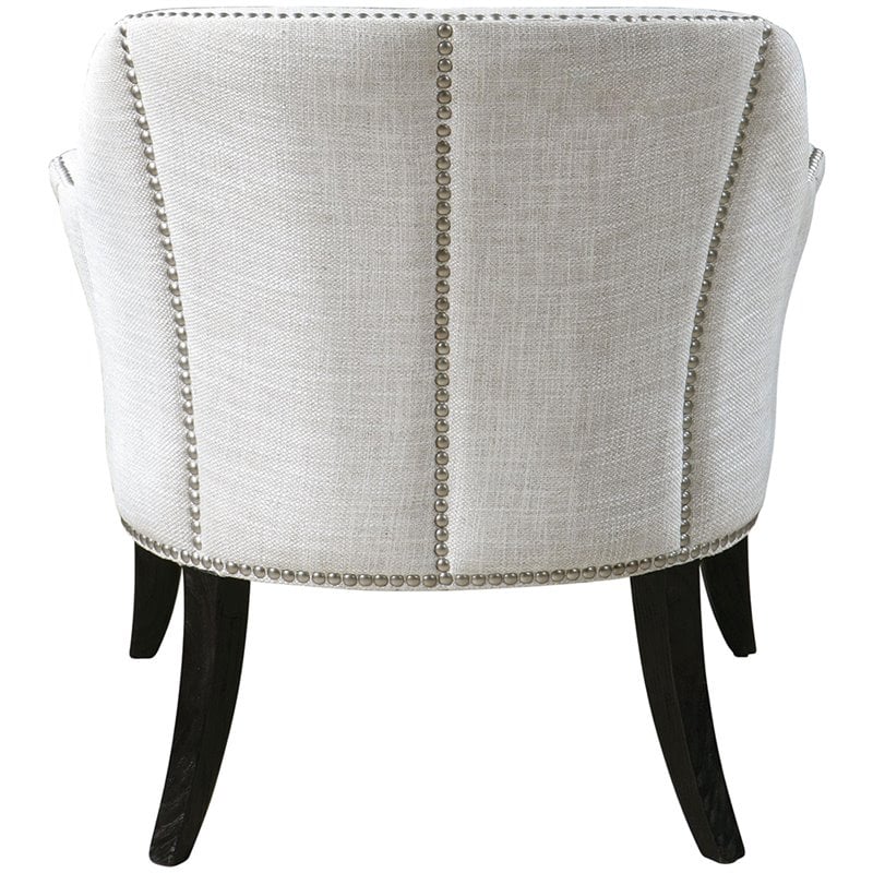 Uttermost Leisa Alabaster White Armchair in Black - 23114