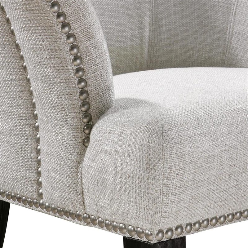 Uttermost Leisa Alabaster White Armchair in Black 23114