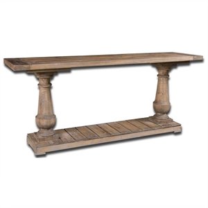 uttermost stratford rustic console table in stony gray wash