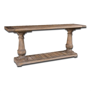 Uttermost Stratford Coastal Reclaimed Fir Wood Console Table in Antique White