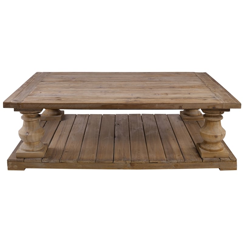 Uttermost Stratford Reclaimed Fir Wood Coffee Table in Stony Gray Wash