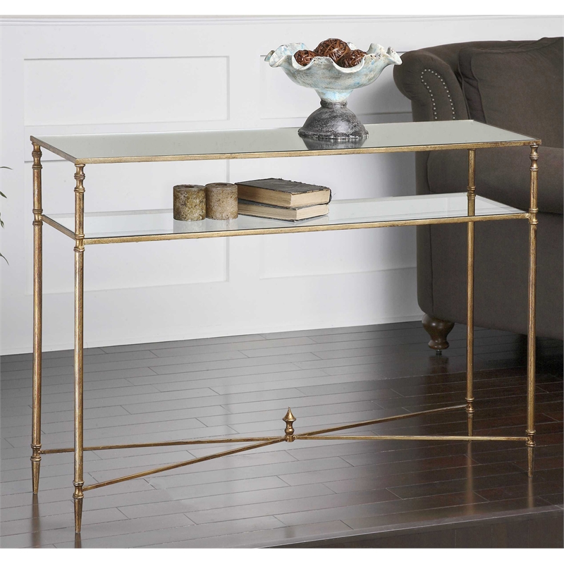 Mirrored Glass Console Table